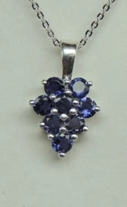 Noble 0,8 Quilates Iolita Colgante 925 Collar de Plata Zafiro Agua Luchssaphi - Imagen 1 de 8