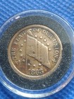 1863 USA CIVIL WAR Time PATRIOTIC FLAG 'Shoot Him On The Spot' Antique Coin