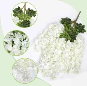 Paquete de 24 guirnaldas de flores colgantes de boda enredaderas de glicinia artificiales - Imagen 1 de 5