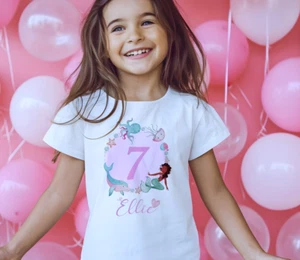Camiseta sirena personalizada, top camisetas niño pequeño, ropa niña - Imagen 1 de 3