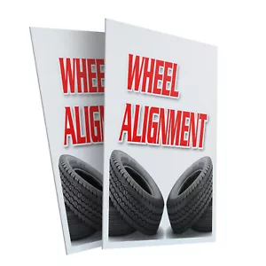Allineamento ruote 24"" x 36"" 2 confezione insegna negozio plastica o decalcomania - Foto 1 di 4