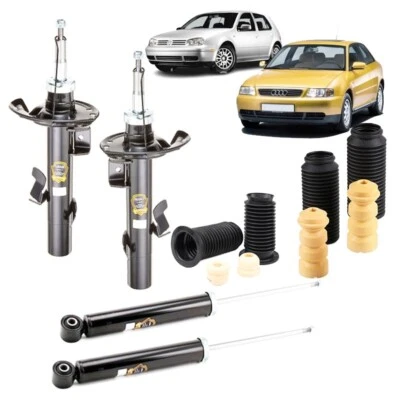 GOPARTS KIT 4 AMMORTIZZATORI + TAMPONI ANTERIORI POSTERIORI VW GOLF IV 4 AUDI A3 1.9 TDI
