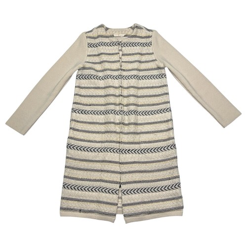 Cardigan cappotto maglia jacquard misto lana con pannelli Tory Burch taglia small