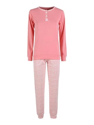 Linea Ambro Pigiama lungo donna in cotone interlock - rosa - Imagen 1 de 3
