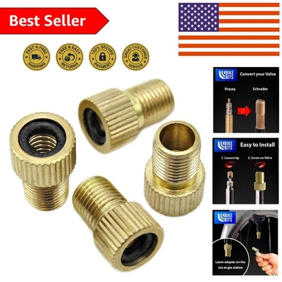 Kit Adaptador Válvula Latón Universal - Inflar Neumáticos con Bombas Estándar, Paquete de 4 Foto 1 de 4