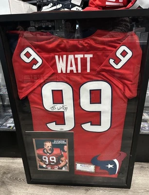 Футболка с автографом JJ Watt в рамке сертификат подлинности 38 X 26 🔥 техасцы - Изображение 1 из 4