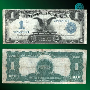 Certificado de plata de $1 dólar CA 1899 "Águila Negra" muy bueno, 63169 - Imagen 1 de 1