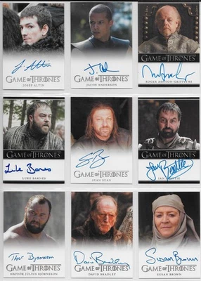 Game of Thrones Season 4 Four Master Set All Autographs and Gold Parallel Cards - Image 1 of 4
