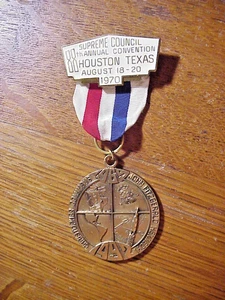 SUPREME COUNCIL 1970 COLUMBUS 1492 JOHN F KENNEDY 1969 MEDAL - Picture 1 of 5