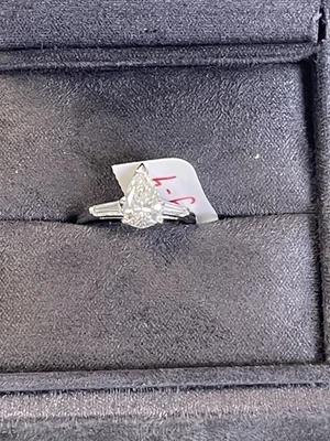 Natural Diamond Engagement Ring. 14k White Gold. Size-5 - Image 1 of 4