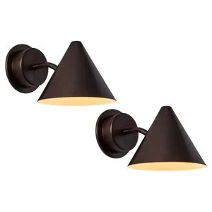 Pair of Hans-Agne Jakobsson 'Mini-Tratten' Dark Brown Patinated Outdoor Sconces - Picture 1 of 5