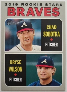 2019 Topps Heritage Rookie RC SOBOTKA WILSON 172 Atlanta Braves - Picture 1 of 2