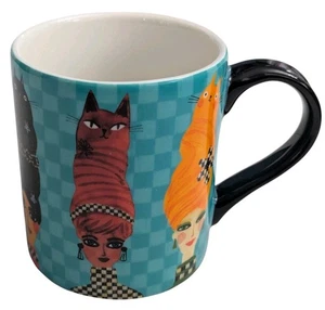 MacKenzie Childs Terry Runyon Artist Mug Cats Women Limited Edition  - Picture 1 of 11
