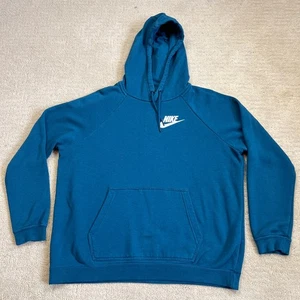 Nike Men's Hoodie Teal Blue Basic Hooded Sweatshirt Size XL Cotton Blend - Picture 1 of 10