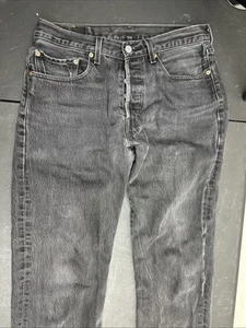 Levi's 501 Jeans Herren 32x32 schwarz Denim 100% Baumwolle gerades Bein Knopfleiste - Bild 1 von 11