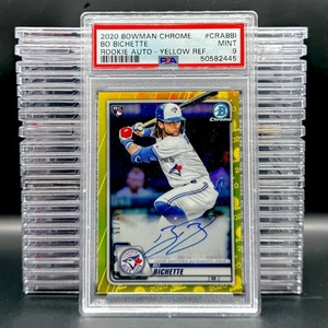 2020 Bowman Bo Bichette Chrome Rookie Autographs Yellow Refractor PSA 9 #/75 - Picture 1 of 2