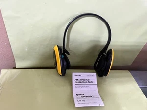 SONY SRF-H5 Sports Walkman AM/FM Stereo Headphone Radio Yellow Mega Bass TESTED - Picture 1 of 4