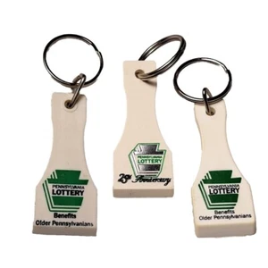 3 PA Keychains Pennsylvania Lottery Advertising Lucky Scratcher Key Chains K09 - Picture 1 of 8