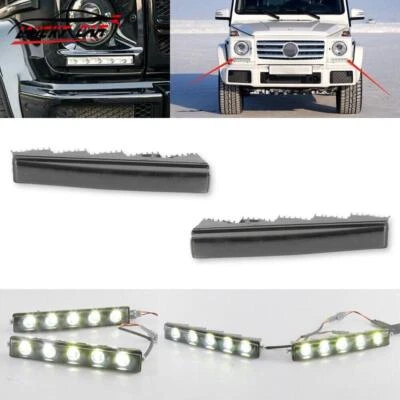 Luz de circulación diurna LED DRL negra 2 piezas para Mercedes-Benz W463 G63 G500 G65 AMG Foto 1 de 4