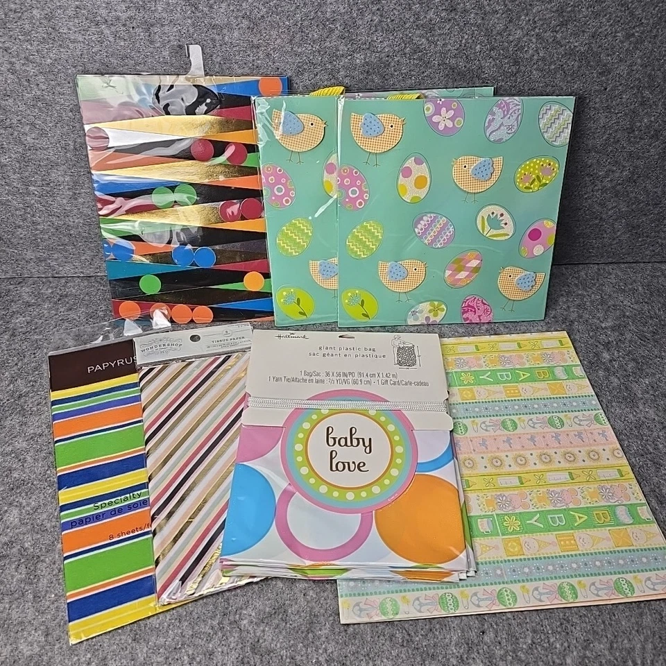 New Papyrus Mixed Baby Lot Gift Bags, Tissue, Wrapping Paper - Image 1 of 4