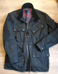Polo Ralph Lauren Bikerjacke Herren Large L XL schwarz Vintage 90er Jahre Mantel Lederbesatz - Bild 1 von 12