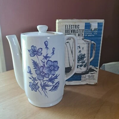 Hervidor eléctrico Brewmaster azul estampado de flores jarra de agua caliente de China antiguo Foto 1 de 4