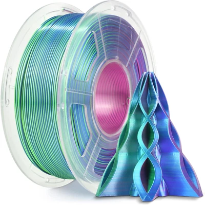 SUNLU 1.75MM Triple SILK PLA+ Filament Shiny 1KG Spool Blue/Green/Purple