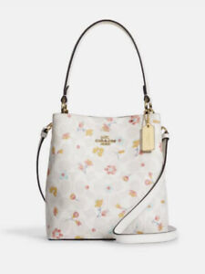 Coach Small Town Bucket Bag In Signature Canvas With Mystical Floral Print - NWT
