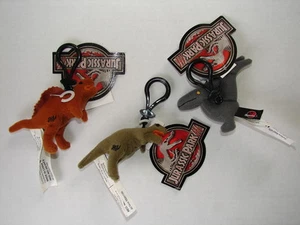 RARE Jurassic Park III 3 PLUSH KEYCHAIN SET TYRANNOSAURUS SPINOSAURUS PTERANODON - Picture 1 of 8