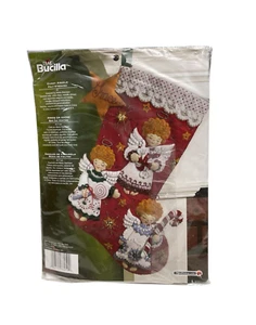 Bucilla CANDY ANGELS Felt Christmas Stocking 18" Kit No.86259 Maria Stanziani - Picture 1 of 5