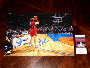 STEVE KERR CHICAGO BULLS SIGNED 12X18 3-POINT CONTEST PHOTO NBA JSA COA!!! - Picture 1 of 1