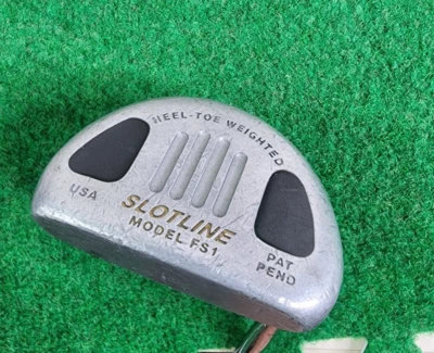 Vtg LH Slotline Model FS1 Putter 34" Heel - Toe Weighted USA Golf Club - Image 1 of 4