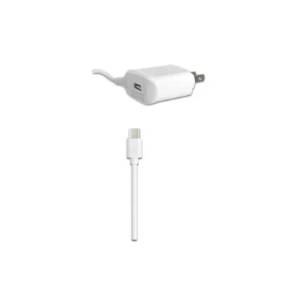 White 2.1 Amp Wall Charger with USB Port Type-C Connector AC Travel Adapter For - Image 1 of 2