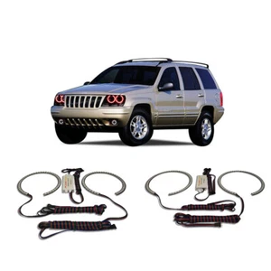 Bright Red Angel Eye Headlight Halo kit for Jeep Grand Cherokee 99-04 - Picture 1 of 3