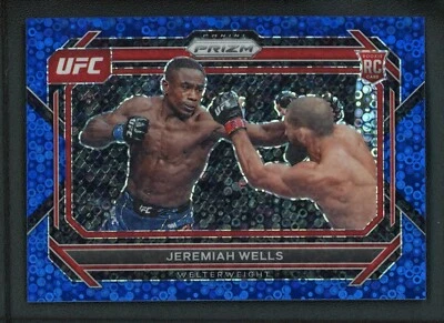 2023 JEREMIAH WELLS 24/25 PANINI PRIZM UFC DISCO BLUE ROOKIE RC #44 - Image 1 of 2