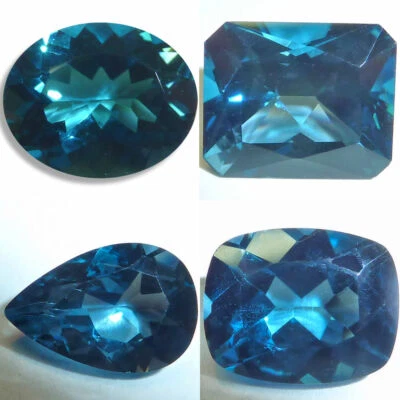 Topacio Natural Londres Ovalado, Esmeralda, Pera, Cojín Facetado Gemas Sueltas Corte Fino AAA Foto 1 de 3