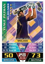 ✺New✺ 2016 2017 KOLKATA KNIGHT RIDERS IPL Cricket Card YUSUF PATHAN Topps Attax