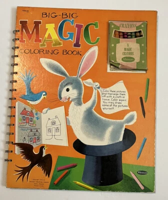 RARE BIG-BIG MAGIC COLORING BOOK 1953 WHITMAN-COLOR AND THEN WIPE OFF WITH CLOTH - Image 1 of 4