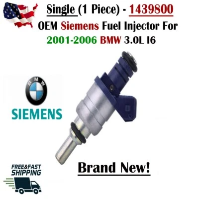 BRAND NEW OEM Siemens 1 Piece Fuel Injector for 2001-2006 BMW 3.0L V6 MP#1439800 Foto 1 de 4