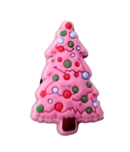 Ciondolo scarpe albero di Natale rosa Crocs Jibbitz con lampadine natalizie vacanze inverno - Foto 1 di 10