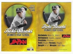 2019 Rookie Phenoms Gold Roki Sasaki Ofunato High School Japan RC Rookie! - Bild 1 von 1