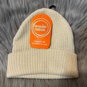 Wonder Nation Beige Beanie Hat Toddler One Size NEW - Picture 1 of 2