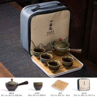 Tea Set Portable Lazy Kung Fu Teapot And Cups Automatic Spinning Travel Kettles - Image 1 of 4