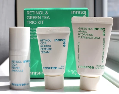 Innisfree Retinol & Green Tea Trio Kit(Ampoule+Cream+Cleansing Foam)/Travel Size - image 1 of 4