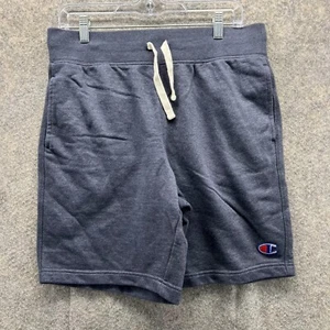 Champion Shorts Youth Medium Kids Blue Navy Fleece Vintage Sweat Drawstring - Picture 1 of 14