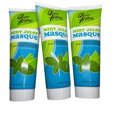 Lot of 3 Queen Helene Mint Julep Masque Mask Oily and Acne Prone Skin 8oz, New - Image 1 of 4