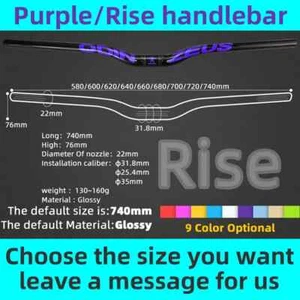580-740mm Carbon Fiber MTB Road Bicycle Handlebar Flat and Rise Bar 31.8mm - Picture 1 of 44