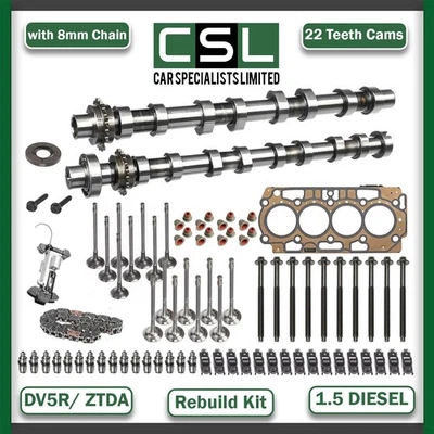 PEUGEOT DV5RC 1.5 DIESEL INLET EXHAUST VALVES WITH HEAD GASKET HEAD BOLT REBUILD - Image 1 of 4
