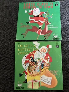 Vintage Paar Peter Pan Weihnachten 45 Schallplatten - Bild 1 von 6