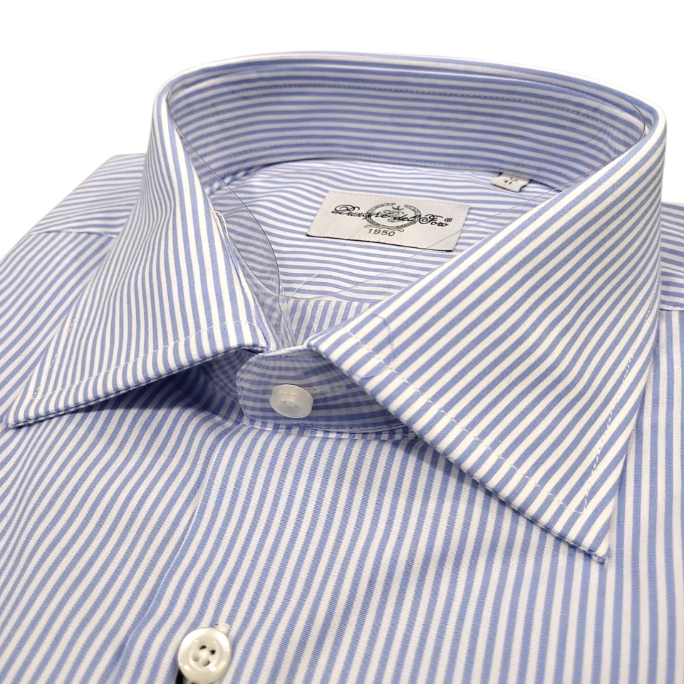 Camicia UOMO Regular in cotone rigata "PRINCIPE DEL FORO" azzurra 39 41 43 44 45 - Immagine 1 di 1